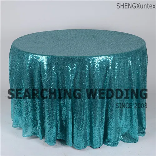turquoise Цена с блестками салфетка на свадьбу скатерть,-280 см круглый - Цвет: turquoise