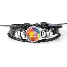 

Christmas Fashion 12 Constellations Leather Zodiac Sign Beads Bangle Bracelets For Women Men Boys Jewelry Travel