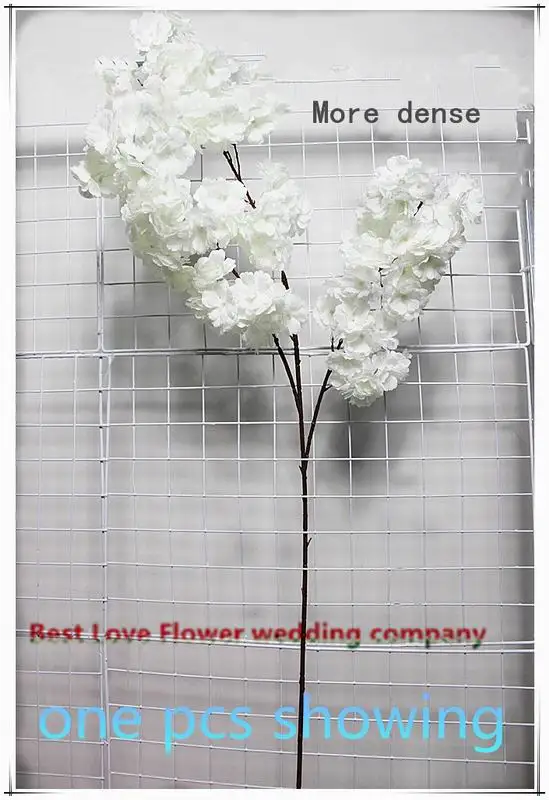 SPR Новинка!(20 шт./лот) искусственный цветок вишневого цвета(114 см) более плотные цветы для украшения дома/свадьбы доступны 3 цвета - Цвет: Белый