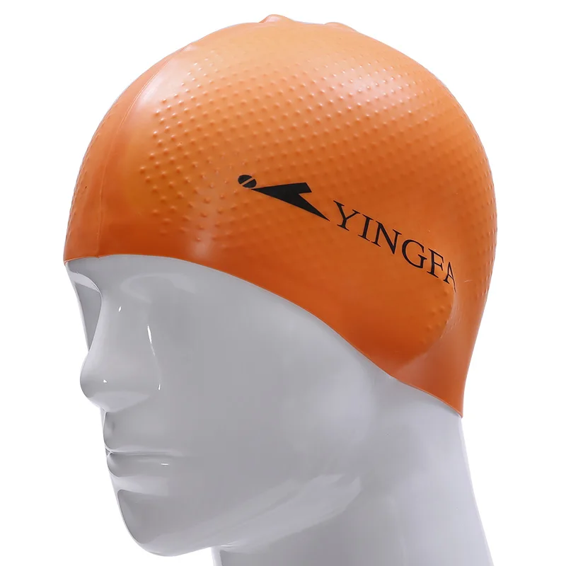 Silicone Swimming Cap For Men Women Children Kids Long Hair Hood Ultrathin Hat Protect Ears Waterproof New Arrival - Цвет: 9-orange