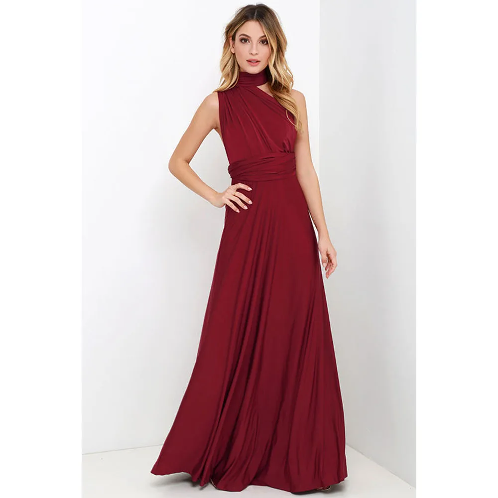 Sexy Women Multiway Wrap Convertible Boho Maxi Club Red Dress Bandage Long Dress Party Bridesmaids Infinity Robe Longue Femme