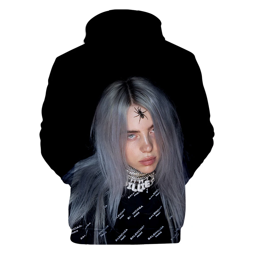 Харадзюку толстовка с принтом Новая американская певица Billie Eilish 3D толстовки женские толстовки мужские пуловеры 3D Billie Eilish толстовки пальто