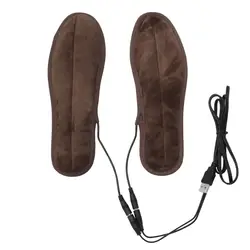 KLV USB Электрический питание Мех животных плюшевые отопление стельки зима утепленная одежда обувь для женщин мужчин