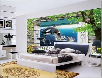 

3d wallpaper custom mural non-woven 3d room wallpaper 3 d TV setting wall sea whales paintings photo 3d wall murals wallpaper