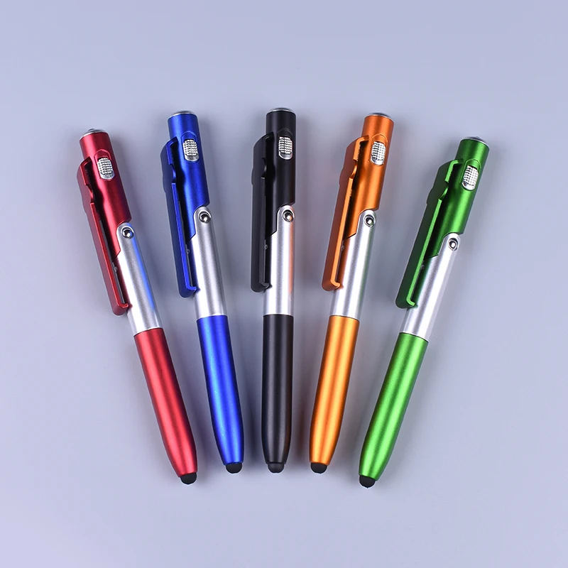 

4 in 1 Mobile phone holder LED light capacitive pen writing pen wedding gifts send customers advertising activities small gifts