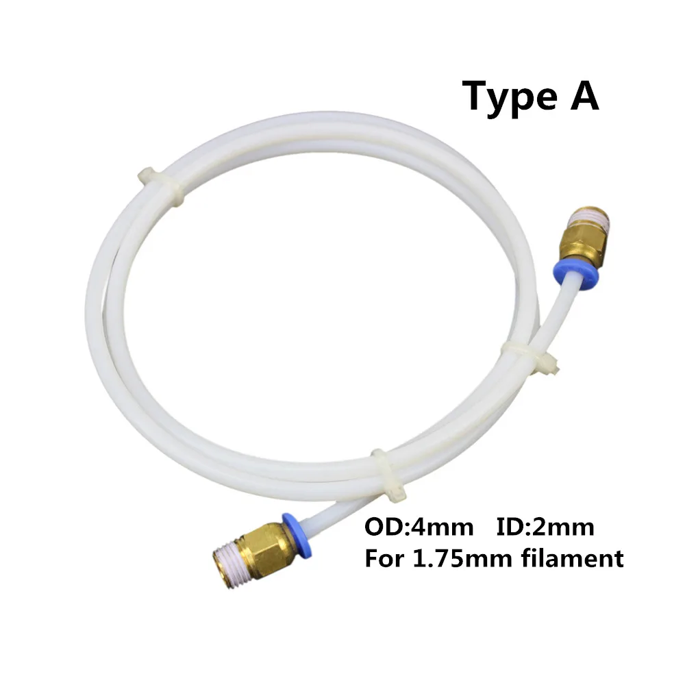 3D-принтеры 1 м PTFE тефлоновые трубки Bowden Reprap насосно-компрессорных труб ID 2/4 мм OD 4/6 мм для 3D-принтеры Reprap rostock Kossel 1,75 мм/3 мм нити