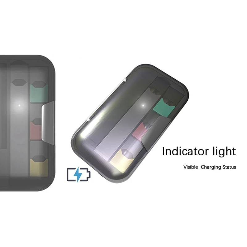 Портативное зарядное устройство на 1200 мАч с зарядным чехлом, держатель для хранения со светодиодным индикатором и магнитным чехлом для JUUL