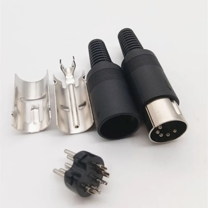 50 шт. 5 Pin 5-контактный 5Pin DIN мужской женский разъем Кабели DIY адаптер с пластиковой ручкой