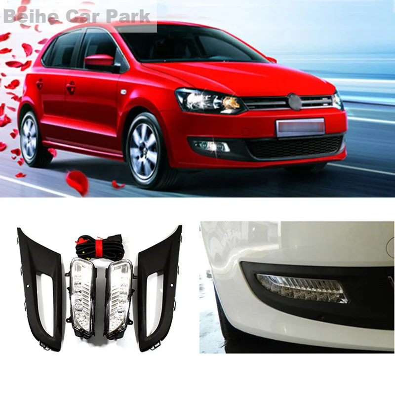 2pcs For Volkswagen Polo High quality Car styling New LED DRL Car-special LED Daytime Running Light