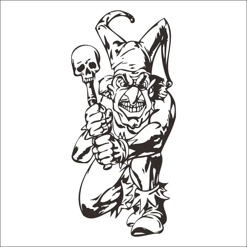 DCTAL Clown Wall Decal Circus clown pared Jester Juggler Carnival positive decor Nursery Kids Room Wall Art Decoracion para 8481