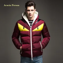 2017 New Fashion Design Men’s Winter Jacket Big Eye Contrast Cotton-padded Parka Puffer Hooded Coat Veste Homme Hiver