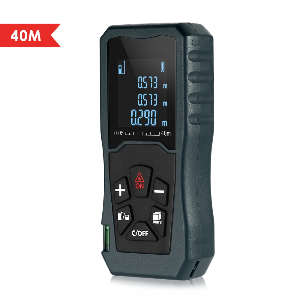 40M Laser Distance Meter Multipurpose Handheld Rangefinder IP54 Laser Distance Meter Ruler Measuring Tape Distance Measurer