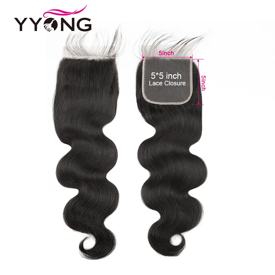 

Yyong Hair 5x5 Lace Closure Brazilian Body Wave 8-20 Inch Free Part 100% Remy Human Hair Closure Free Shipping