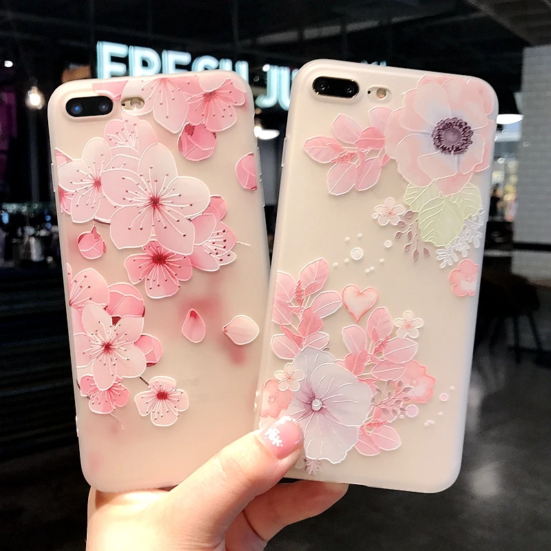 Clear Cartoon Cute Girl Case For iphone 7 iphone 6 s 6s plus Retro Rose