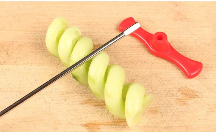 Нержавеющая сталь и пластик с ручным роликом спиральная овощерезка нож для резки фруктов инструменты кухонные аксессуары