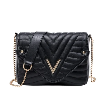 

2019 New Women Messenger Bag With Chain Strap Chain Flap Leather Shoulder Bags Ladies Crossbody Bag Clutch bolso mujer