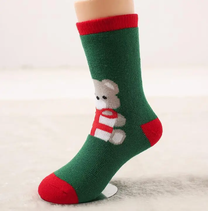 Весна, зима, осень, рождественские детские носки для маленьких девочек и мальчиков полосатые махровые носки со снежинками, лосями, Санта Клаусом для детей от 0 до 5 лет