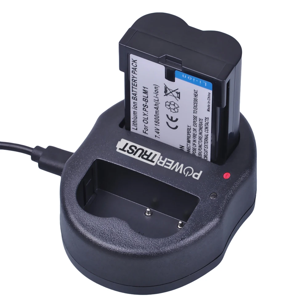 2 шт. 1800 мАч PS BLM1 BLM 1 батарея + двойной USB зарядное устройство для Olympus C 5060 7070 8080 E 3 30