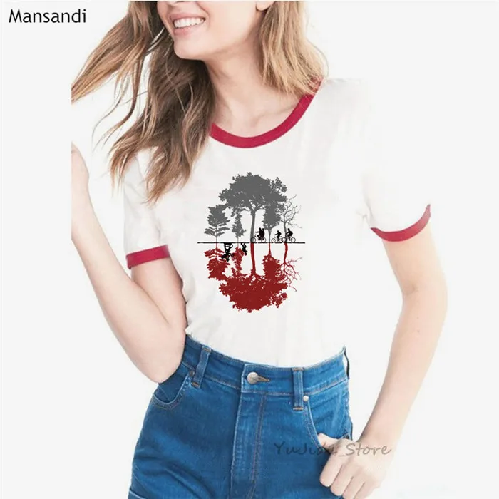 Summer stranger things 3 t shirt graphic tees women funny shirt femme Upside Down Eleven Tshirt summer top female t-shirt - Color: Y42409 R