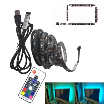 

USB LED Strip 5050 RGB Flexible LED Light DC5V RGB Color Changeable TV Background Lighting