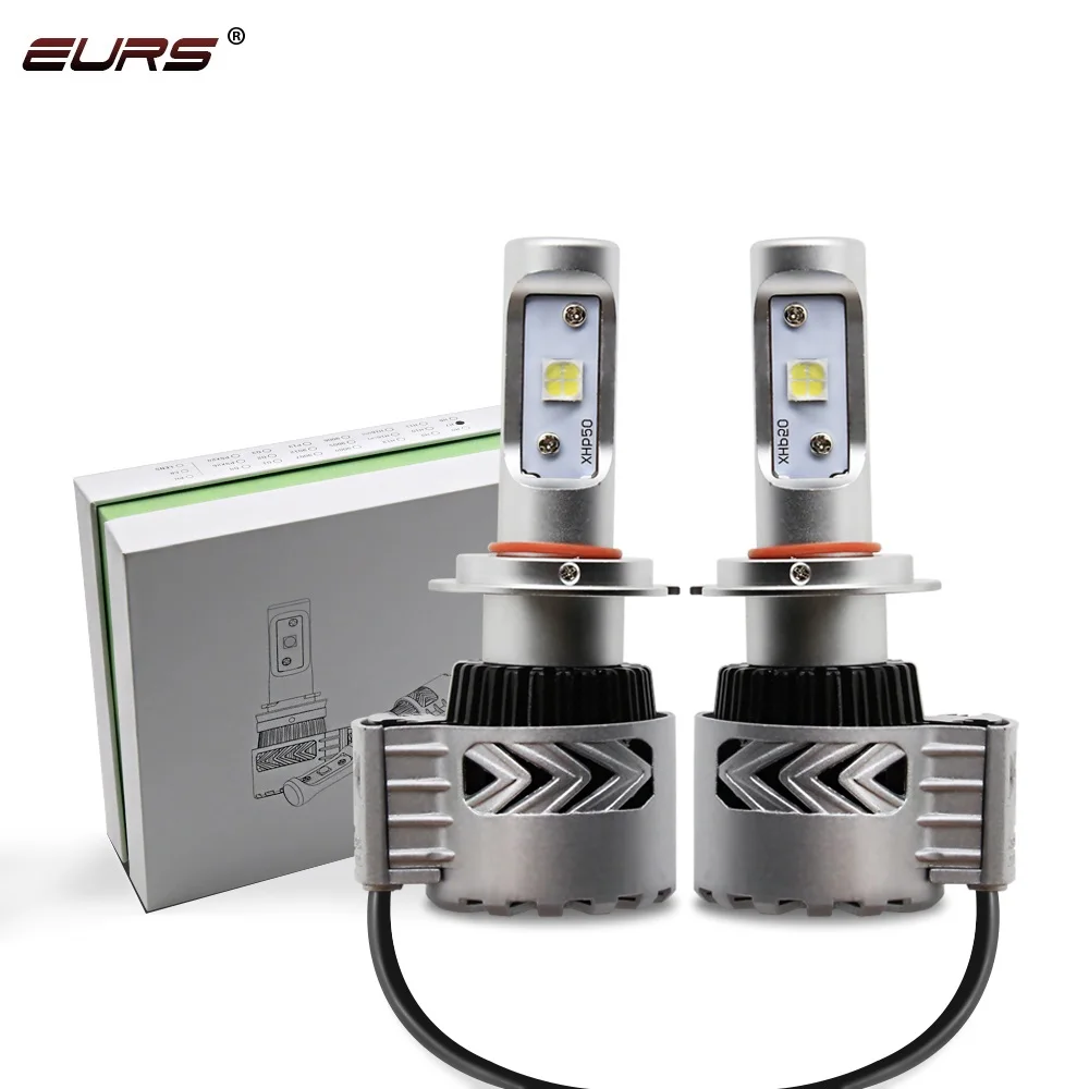 EURS 2PCS G8 XHP 50 ChipH4 LED H7 LED Auto Headlight 12000Lumen 72W