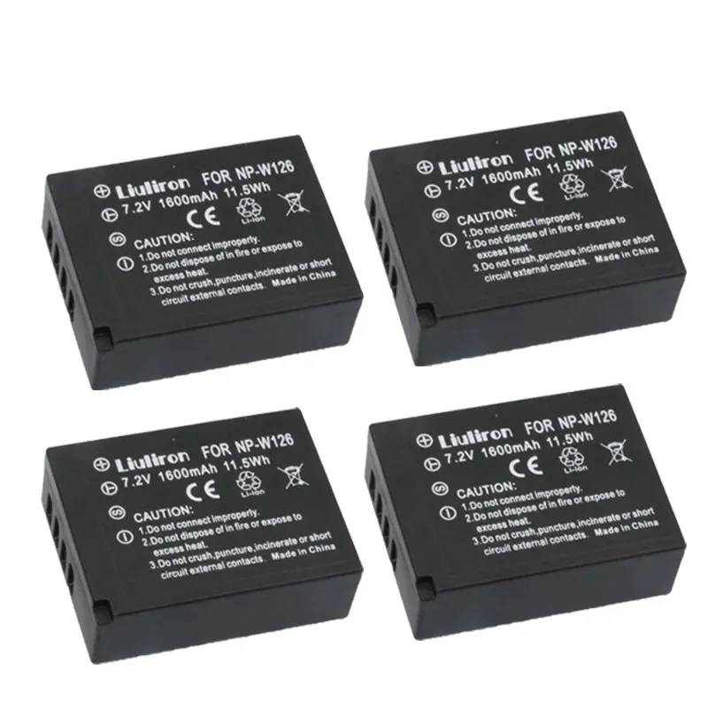 

4x7.4V 1600mAh NP-W126 NP W126 Camera Battery For Fuji X100F XT20 XPro1 Pro2 XE1 XE2 XA1 XA2 XT2 XT10 XM1 XM2 XT1 HS33 30 35 50