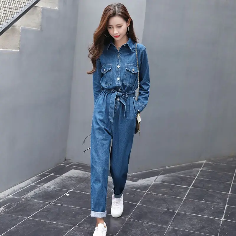 women's clothing denim fabric women Jumpsuits Playsuits women's Bodysuits korean style fashion spring/autumn women sets