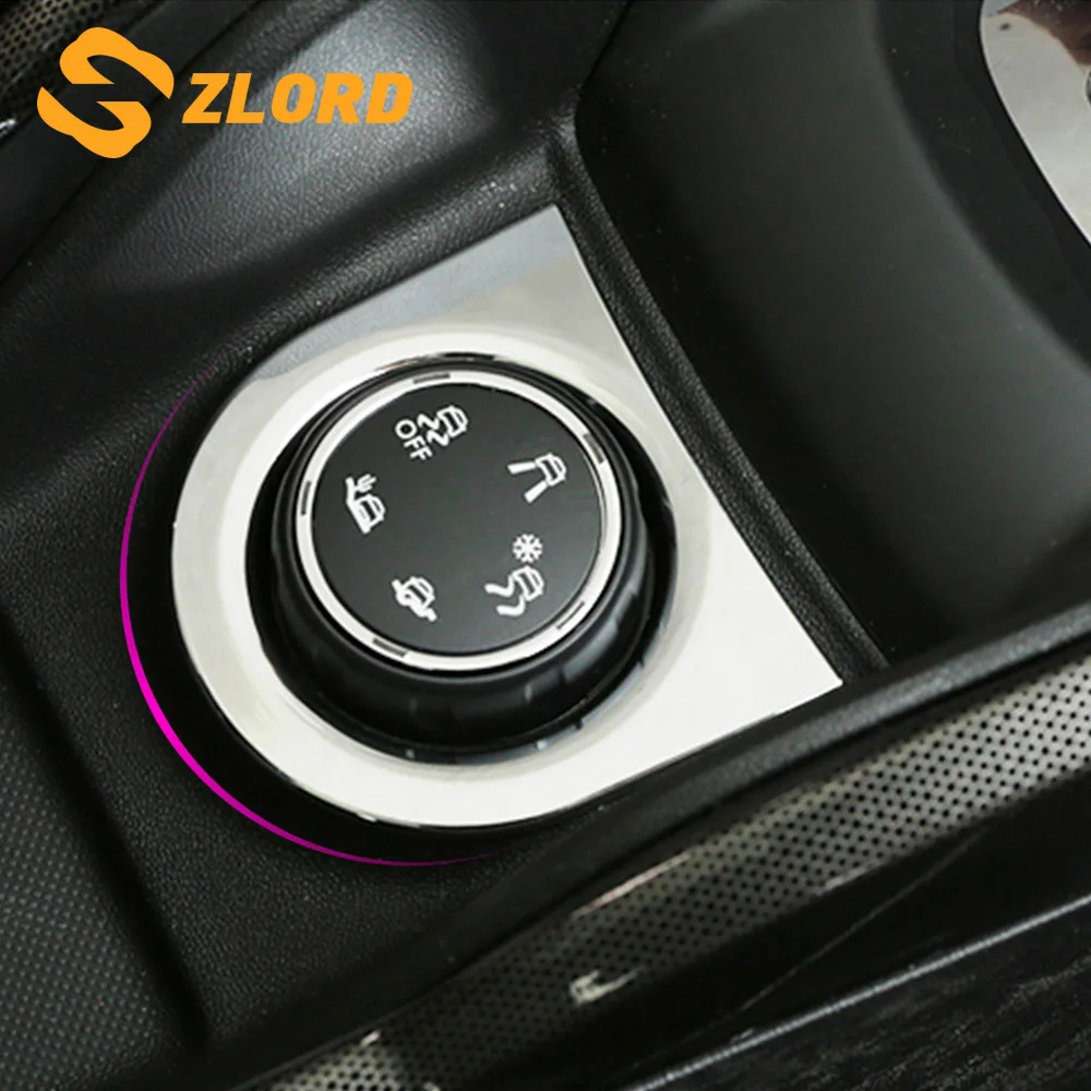 

ABS Chrome More Traffic To Adapt The Mode Dial Decorative Circle Multi-function Knob Car Sticker for Peugeot 2008 2014 - 2019