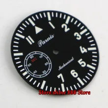 38,9 мм черный циферблат Калибр ETA 6497 st механизм корпус часов синий Luminous1