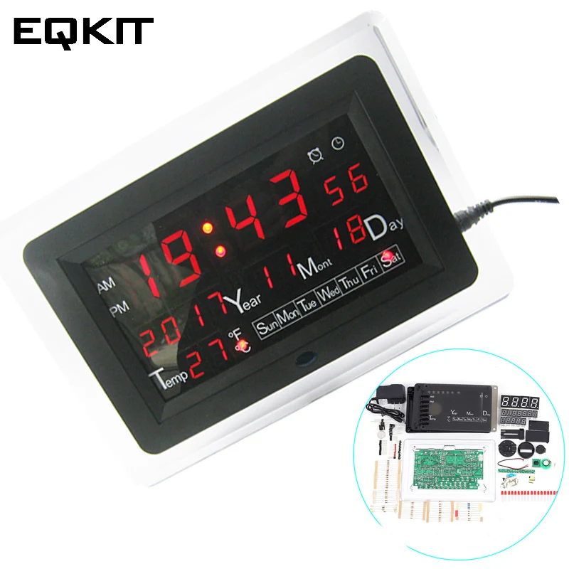

0.5 inch Red Green Blue DIY Electronic Clock DIY Kit Calendar Temperature English Panel Display Electronic Calendar DIY Module
