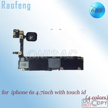 Raofeng 64 ГБ с сенсорным ID хорошо работает Материнская плата для Iphone 6s материнская плата 4,7 дюймов версия разблокирована с чипами логическая плата