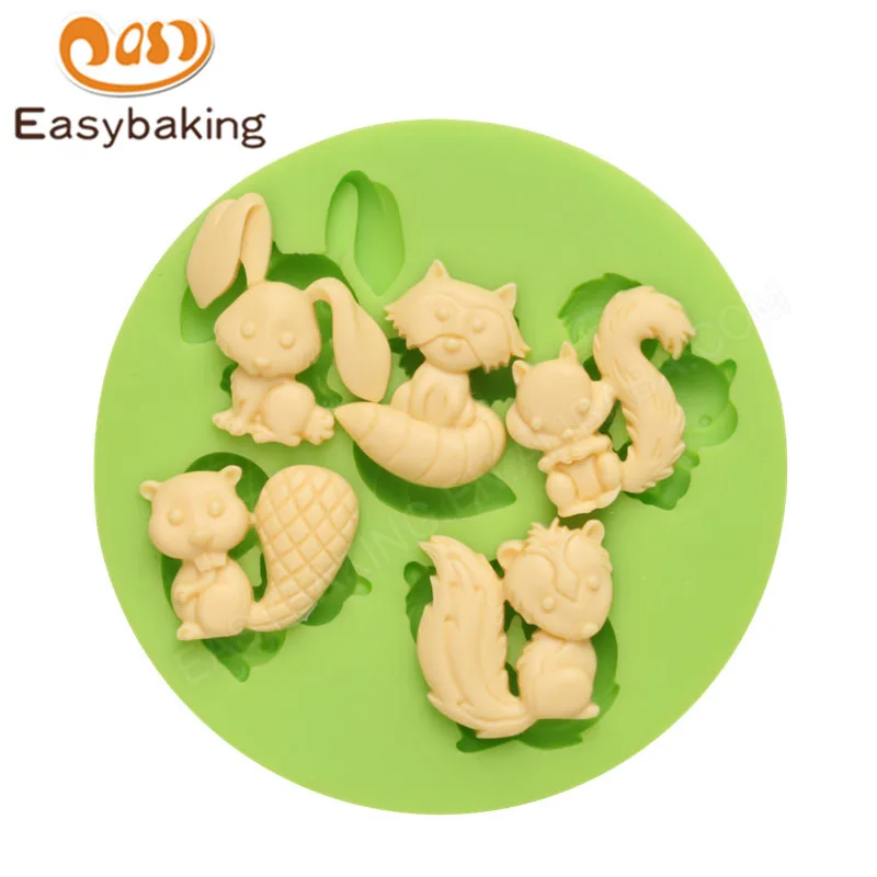 ES-0048 Animal Themed Silicone Molds Fondant Mould for cake decorating