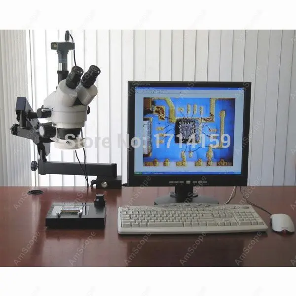 Industrial Inspection -AmScope Supplies 3.5X-90X Articulating Stereo Microscope w 80-LED Light + 3MP USB Digital Camera | Инструменты