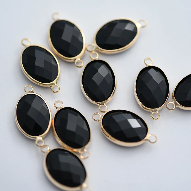 

4 Pieces 13 Colors Oval Crystal Connectors For Jewelry Making DIY Handmade Women Bracelets Necklaces Earrings Supplies Wholesale