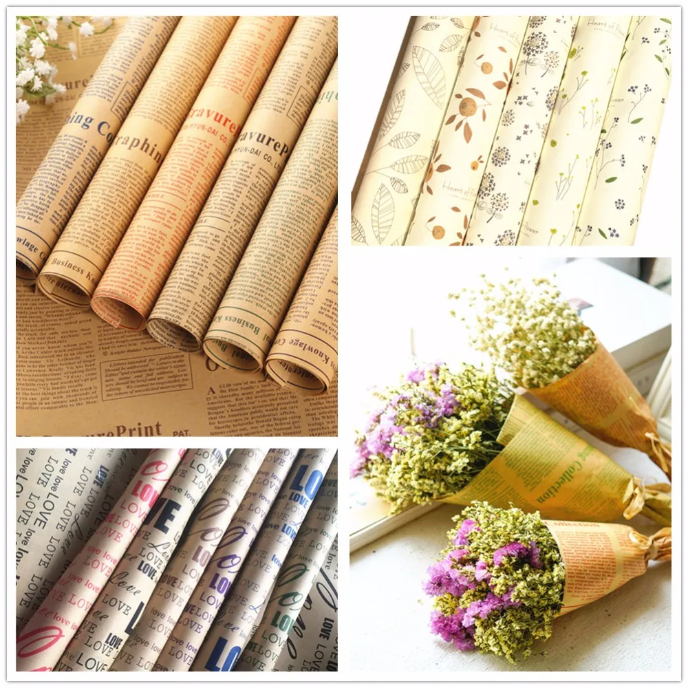 Buy Kraft Paper Gift Packaging Flower Wrapping Paper