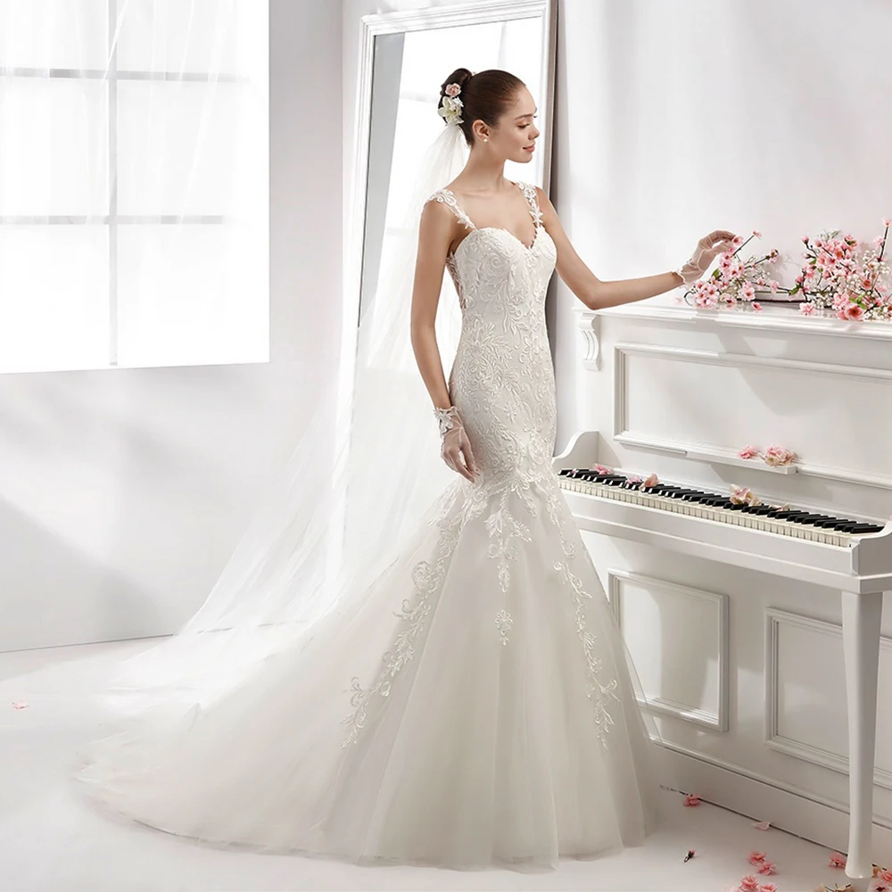 Vestido De Noiva Elegant Sweetheart Mermaid Wedding Dresses Applique