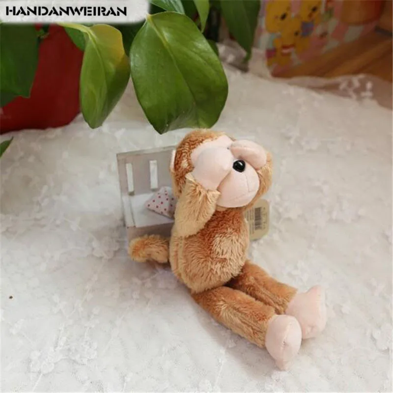 

1PCS Mini Shy Monkey Plush Toys Korea Cute Monkeys Stuffed Toy Keychain Small Pendant For Kids 2019 Hot Sale 16CM HANDANWEIRAN
