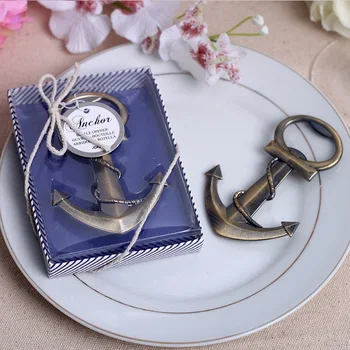 

50Pcs Free Shipping Anchor Nautical Themed Bottle Opener Favor Vintage Wedding Party Favor And Gift Box Boda