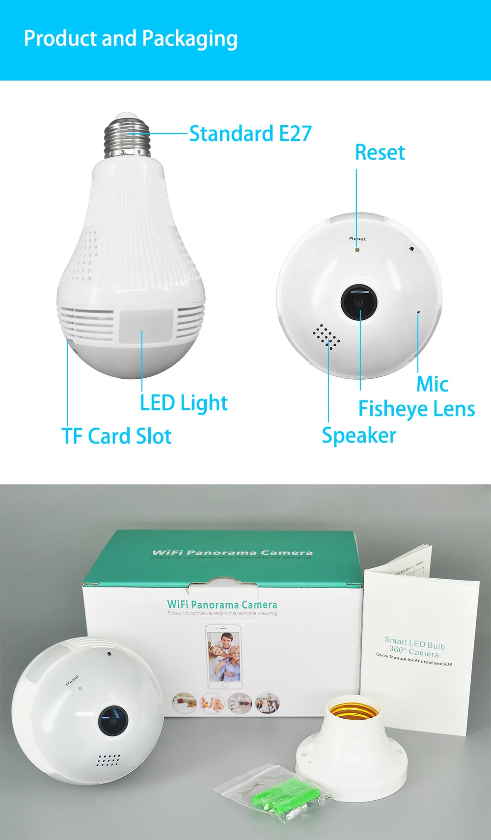 Ламповый светильник, беспроводная IP VR камера, рыбий глаз, 960 P/1080 P/3MP, 360 градусов, 3D, детский монитор, Домашняя безопасность, WiFi камера, панорамная