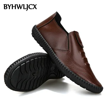 

Spring and Autumn Men's Shoes Soft PU Rubber Material Leather Shoes Leisure Dress Fashion Flat-soled Sneakers