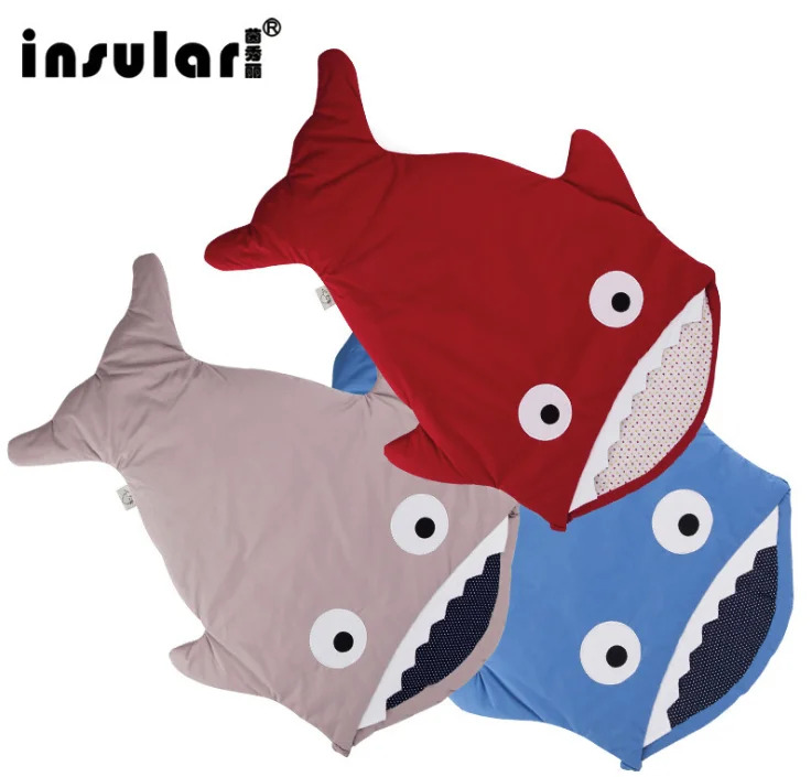 

Fuss Shipping Cute Carton Shark Winter Newborn Sleeping Bags Sack Warm Baby Blanket Warm Swaddle
