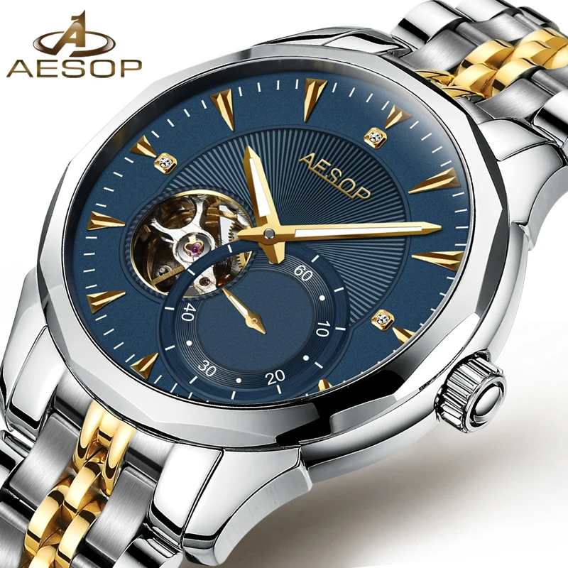 AESOP Top Quality Watch Men Luxury Automatic Mechanical Watch Sapphire Men's Wrist Wristwatch Male Clock Men Relogio Masculino