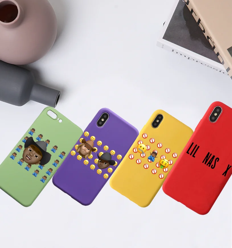 Lil Nas X - Old Town Road Candy Color TPU Case phone For iphoneX XS XR XSMAX Billy Ray Cyrus Red Yellow purple White Cover