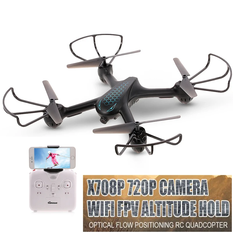 

2018 Aerial Camera Optical Flow Positioning Radio Control Quadcopter RC Helicopter RC Drone X708P 720P Camera WIFI FPV