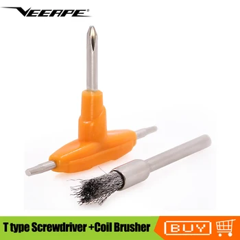 

Original Veeape T type Screwdriver Heating Coil Brusher Cleaner Vape Tool kit for RDA RDTA RTA Tank DIY Alien Clapton wire coil