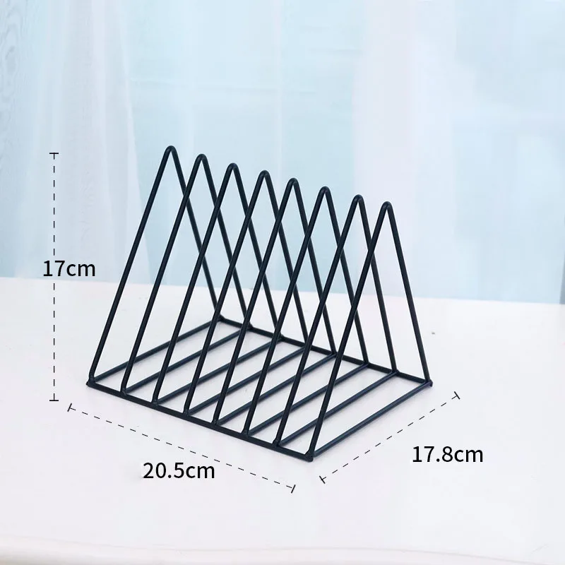 Металлический органайзер, полка для журналов, органайзер, стойка для газет, держатель для книг, треугольная настольная стойка для хранения, декоративная подставка