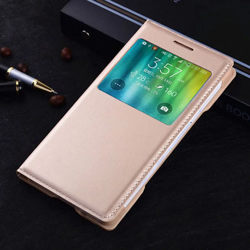 Умный чехол с сенсорным экраном для Samsung Galaxy A5 2015 Кожаные чехлы функцией