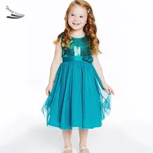New Girls DressRed Roses Sequined Princess Costume Summer Girls Vestido Dresses 2016 New Arrive
