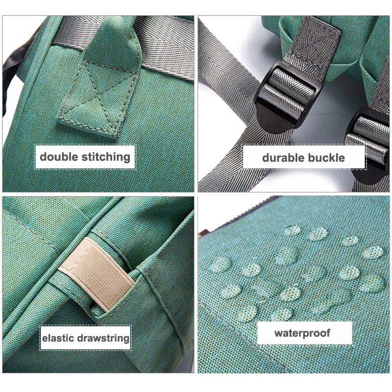 2018 bolsa de pañales con interfaz USB de gran capacidad impermeable bolsa Kits de momia maternidad mochila de viaje de bolso - 5
