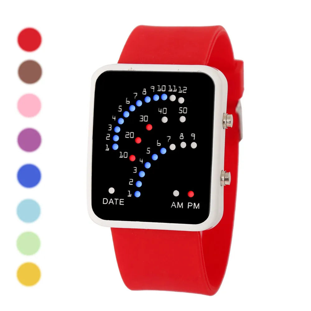 

2019 New Women Mens Fashion Futuristic Style Multicolor LED Sport Wrist Watch Masculino Reloje#77